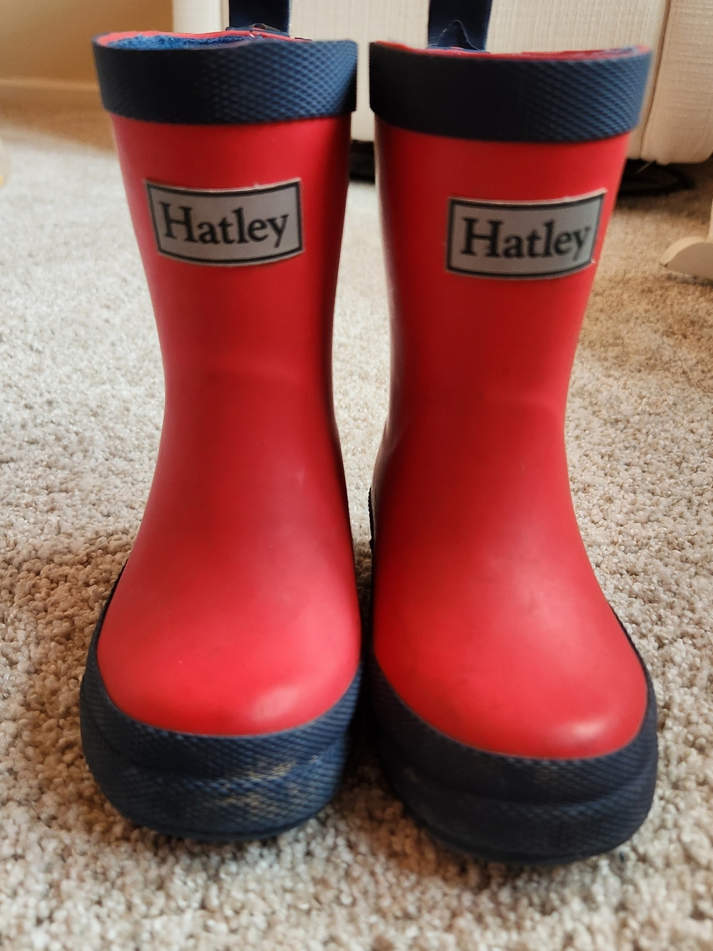 Hatley Red & Navy Size 5 Toddler Rain Boots